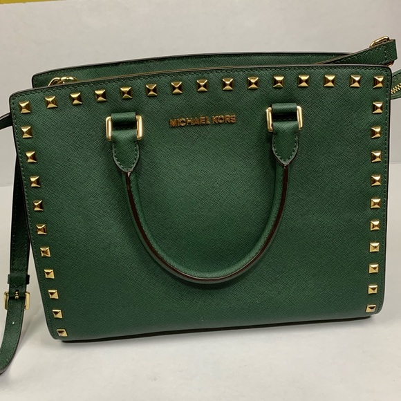 Michael Kors Selma studded Green Crossbody bag - Picture 2 of 6